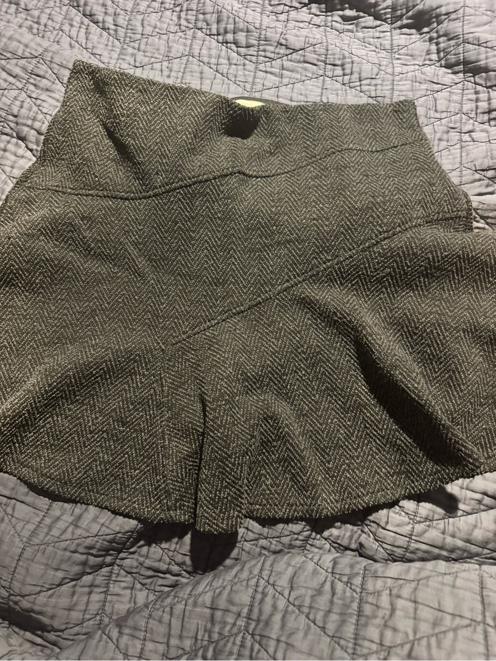 LOFT Black and Gray Herringbone Skirt